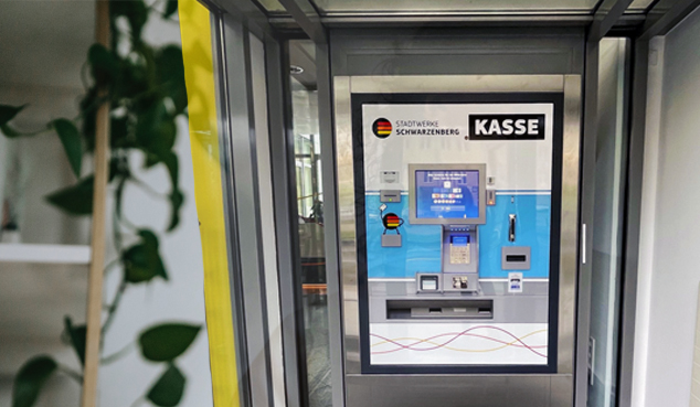 Stadtwerke Kassenautomat - kontaktloses Bezahlen